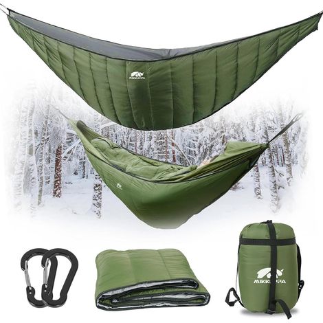 Hamac De Camping 3-4 Saisons Ultra Léger 95 X 140 Cm Pour 5-20 °c Avec Revêtement En Nylon Ripstop Dwr Avec Sac De Rangement Pour Trekking, Voyage, Extérieur