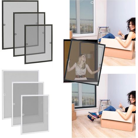 Moustiquaire Pour Fenêtre - Cadre Sans Perçage - Cadre En Aluminium - Moustiquaire - 80 X 100 Cm - Blanc