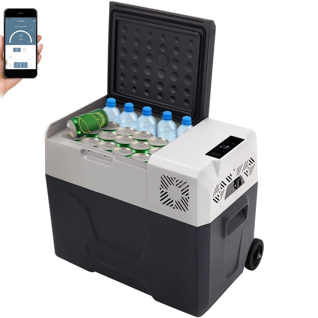 Mophorn Autokühlschrank, 40l / 42.3qt, 12v, Tragbarer Einzonen-gefrierschrank Mit Rädern Und Griff, -4℉-68℉, 12/24v Dc, 100-240v Ac, Für Outdoor Camping