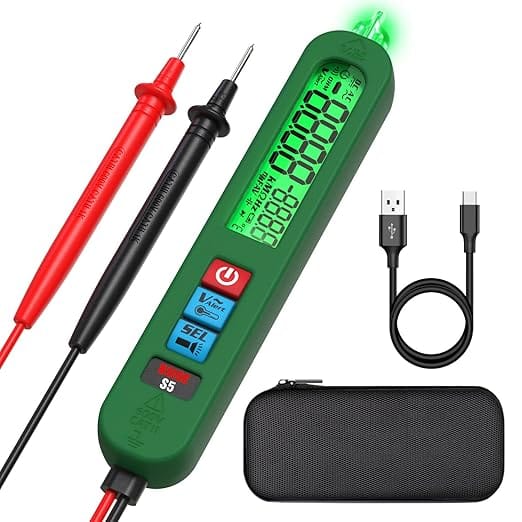S5 Spannungsprüfer Berührungslos Wiederaufladbare Stift Multimeter Elektrische Tester Mit Super Großes Lcd Stromprüfer Ac Dc 6v-1000v Diode Widerstand Frequenz Tester Durchgangsprüfer