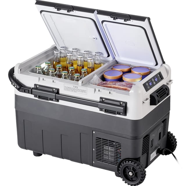 Mophorn - Tragbarer Autokühlschrank Von, 12 Volt, 50 L / 52,8 Qt Dual Zone-gefrierschrank, -4℉-68℉ Einstellbar, Kompressorkühler Für Zuhause, Outdoor, Camping, Wohnmobil Und Auto