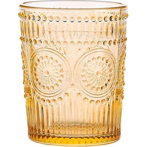 6 Wassergläser Mit Geprägtem Sonnenblumenmuster, Aus Dickem, Robustem Glas, Für Saft, Cocktails, Milch, Den Täglichen Gebrauch Und Als Tischdekoration.