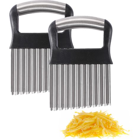 Set Mit 2 Wellenmessern, Klinge Aus Edelstahl, Holzgriff, Gemüseschneider, Küchenmesser