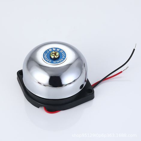1 Elektrische Türklingel, Edelstahl, 5,5 Cm, 220 V, 5 W, Funkenfrei, Schule/bahnhof