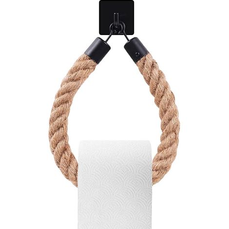 Toilettenpapierhalter, Edelstahl, Hanfseil, Vintage-design, Badezimmer, Küche