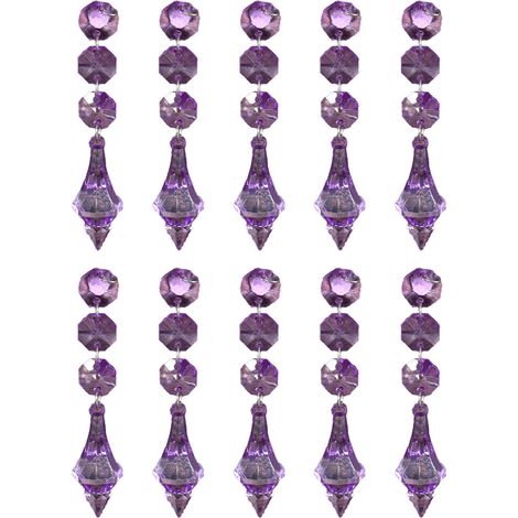 Set Aus 10 Kristallprismen, Anhängern Aus Acryl Und Glas, Unregelmäßiges Kegeldesign, Kronleuchter- Und Fensterdekoration