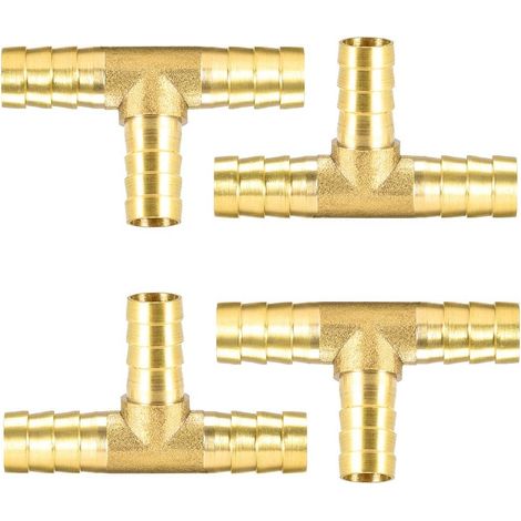 4-teiliges 10-mm-3-wege-t-stück Aus Messing, Luft- Und Kraftstoffschlauchanschluss, Für Garten Und Garage