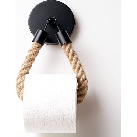 1 Toilettenpapierhalter Ohne Bohren, Vintage-industriedesign, Metall Und Baumwolle, Fürs Badezimmer