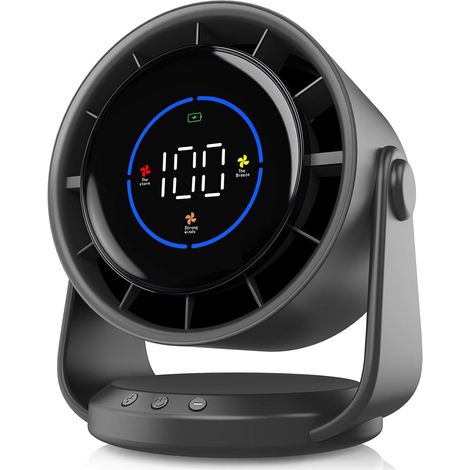 Wiederaufladbarer Usb-ventilator Mit 100 Geschwindigkeitsstufen, Digitalanzeige, 105° Neigungswinkel, 4000-mah-akku – Ideal Für Zuhause, Büro Und Reisen.