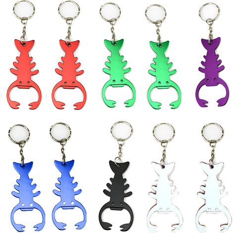 Set Mit 10 Flaschenöffnern In Hummerform, Eloxiertes Aluminium, Kompakt, Schlüsselanhänger, Für Die Meeresküche