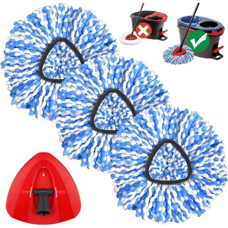 Passend Für H2pro-wischmoppköpfe Mit Drehbarem Sockel, Kompatibel Mit Viledar H2pro Rinseclean-wischmopp-nachfüllpackungen: 3 Mikrofasertücher + 1 Dreieckiger Sockel