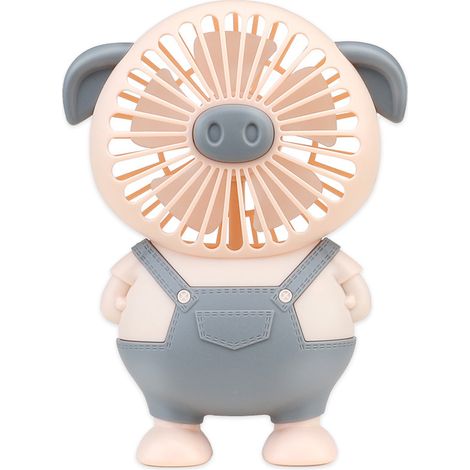 1 Ventilator, Usb, Wiederaufladbar, 7 Flügel, Leise, Hell, Für Studentenzimmer