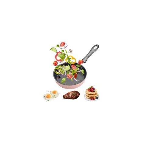 Mini-induktions-eierpfanne 12 Cm – Antihaftbeschichtung, Rosa – Ideal Für Eier, Speck, Schinkenscheiben, Steak – Abnehmbarer Griff, Tragbar, Schnelles Und Gesundes Kochen