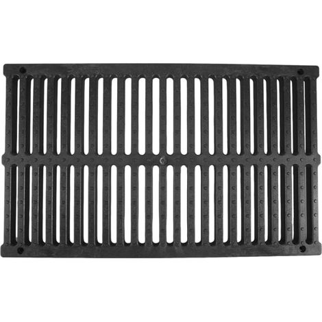 1 Schachtdeckel, Ablaufgitter, Verbundharz, Schwarz, 50x30x2cm, Garten, Terrasse, Einfahrt