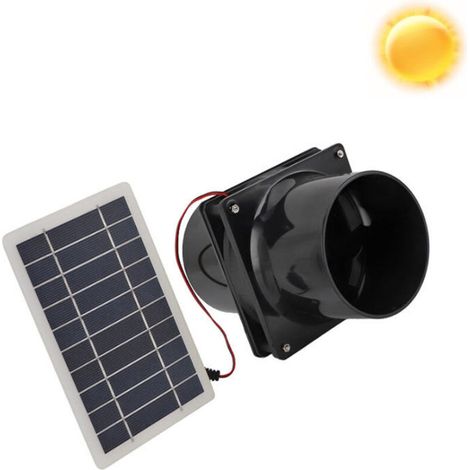 Solarbetriebener Abluftventilator – 10 W – Geeignet Für Tierhäuser, Hühnerställe, Wohnmobile, Gewächshäuser Usw. – 1 Stück, Schwarz