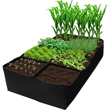 Hochbeet Aus Stoff, 180 X 90 X 30 Cm – 480-liter-pflanzsäcke Für Kräuter, Blumen Und Gemüse – Gemüsegarten