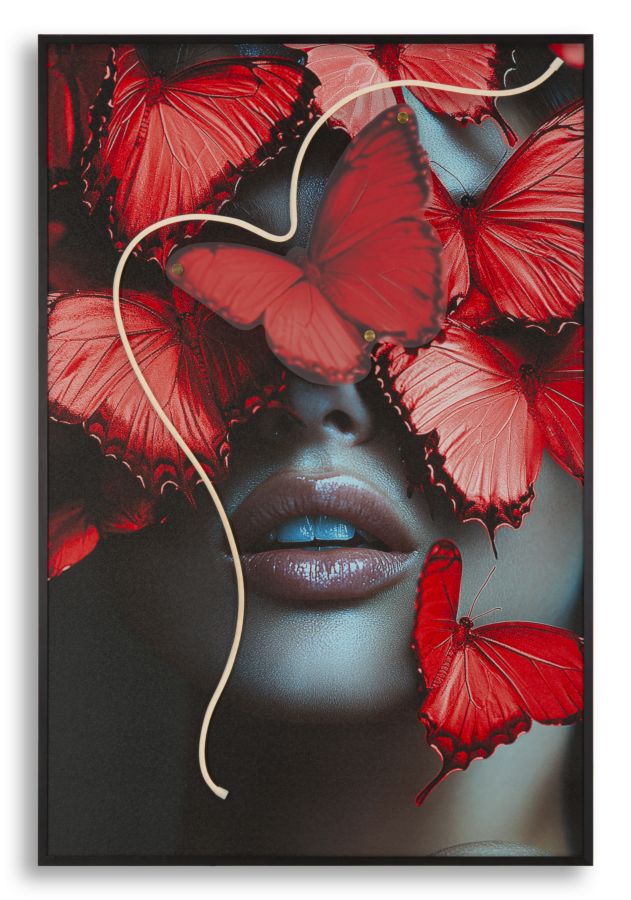 Led-druck Auf Leinwand Schmetterlinge Cm 60x3.5x90 (3d-acryl-anwendung)