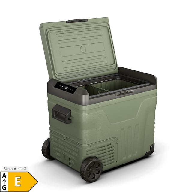 Klarstein PolarForce 50-Liter- Kühlbox Elektrische Kompressor-Kühlbox mit LCD-Bedienfeld, -20°C bis 20°C, Dual Power (12V/230V), ECO-Modus, Ideal für