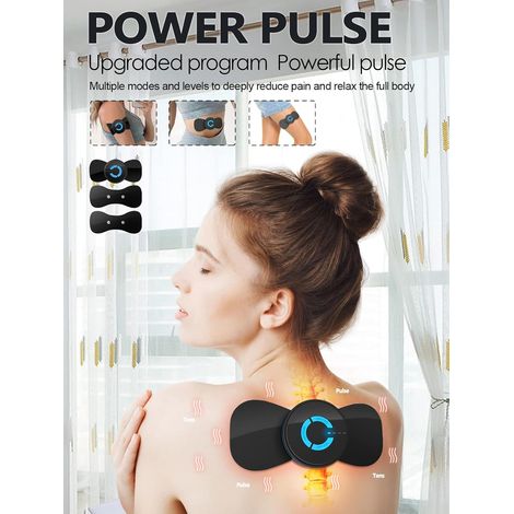Schwarzes 2-elektroden-gerät, Mini-ems-mikrostrom-massagegerät, Multifunktionales Niederfrequenz-physiotherapiegerät, Muskelstimulator, Schmerzlinderungsgerät