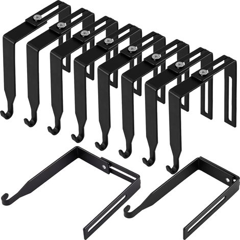 Set Mit 8 Verstellbaren Trennwandhaken Aus Schwarzem Metall – Universell Für Trennwände Von 3,49 Bis 8,89 Cm, Whiteboard-schreibtischhaken