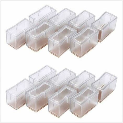 4 Fußkappen Aus Transparentem Silikon Mit Klebefilz Als Bodenschoner Für Stühle Und Hocker