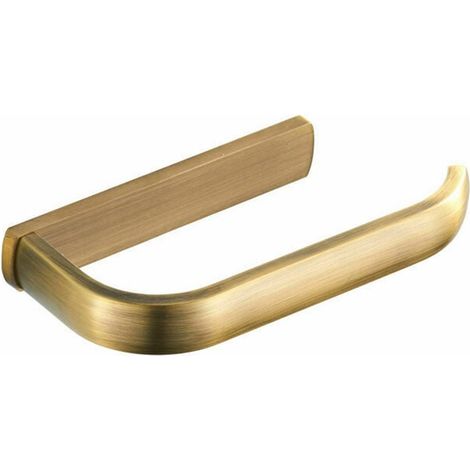 1 Toilettenpapierhalter, Antikmessing, Quadratischer Sockel, Badezimmeraccessoire