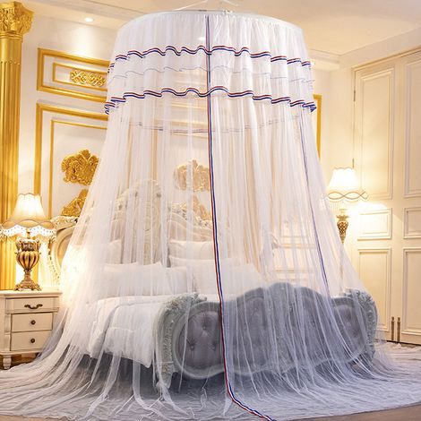 Moskitonetz, Spitzengardine, Kuppelform, Polyester, 120 X 270 X 1200 Cm, Einzelbett, Schlafzimmer