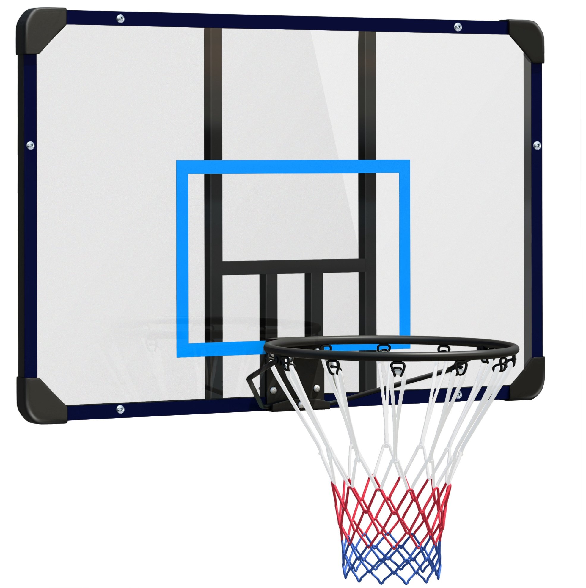 Wand-basketballkorb Mit Stahlbrett, 113 X 61 X 73 Cm, Schwarz Okmyhome