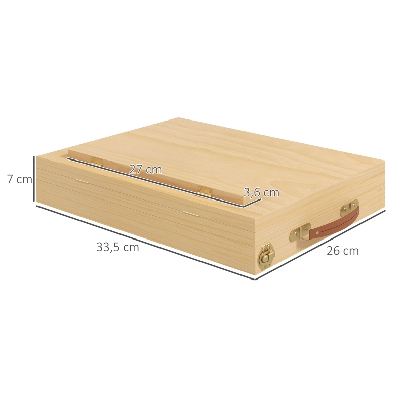 Faltbares, Neigbares Tisch-malbrett Mit Schublade, Buchenholz 33,5 X 26 X 7 Cm Okmyhome