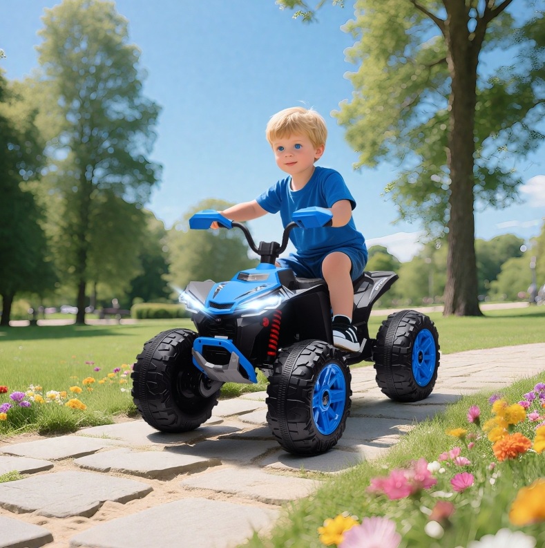 24v Kinder-quad, 2 Motoren, 4 Räder, 4–6,5 Km/h, Blau Okmyhome
