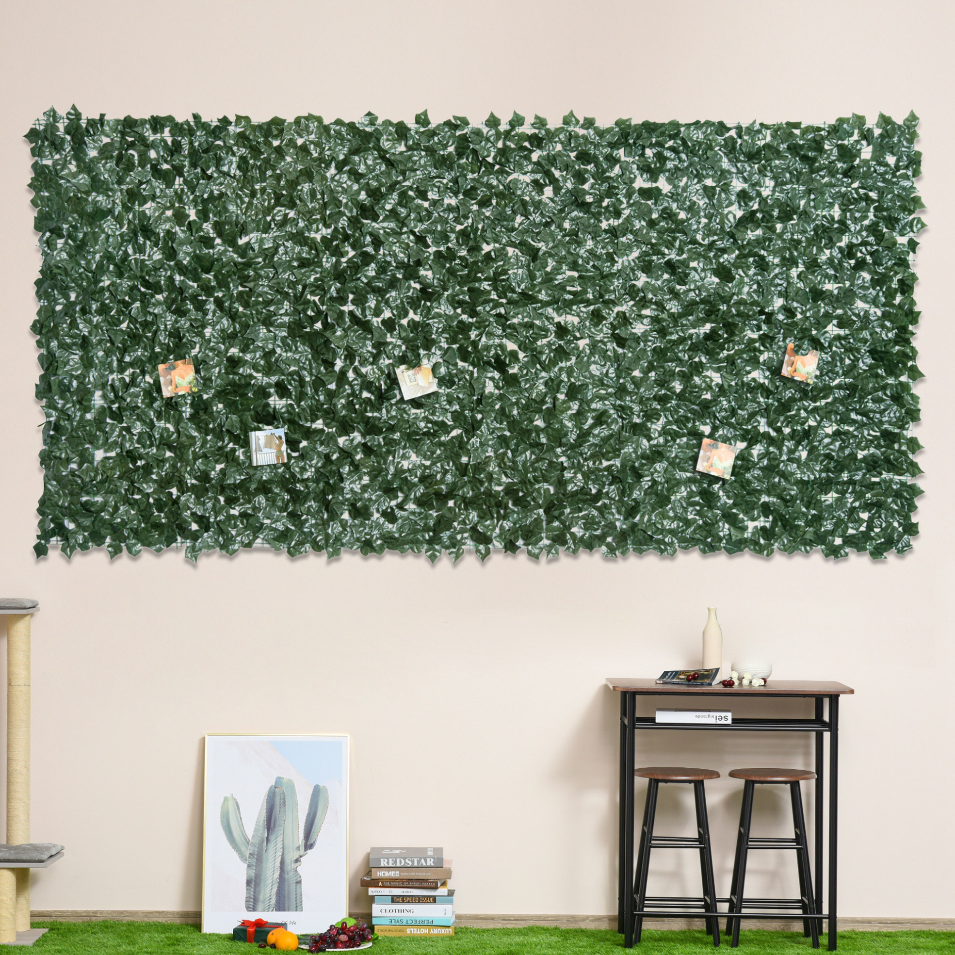 Sichtschutz-kunsthecke 300 X 150 Cm Dunkelgrün Für Garten Und Balkon Okmyhome