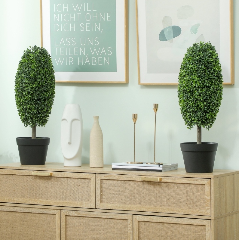 Uv-künstliche Pflanzen Im Topf, 2er-set, 60 Cm, Grün Okmyhome