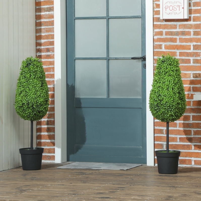 Künstliche Buchsbaumpflanze 90 Cm Im Topf, 2er-set, Grün, Okmyhome