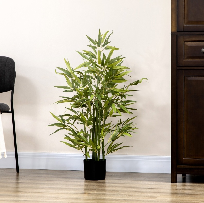 Künstliche Bambuspflanze 90 Cm Mit Topf, Grün Okmyhome