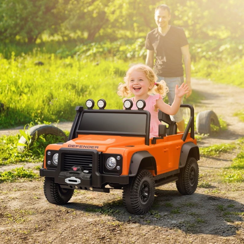 12v Elektro-kinderauto, Elternfernbedienung, Musik, Hupe, Led, Orange Okmyhome