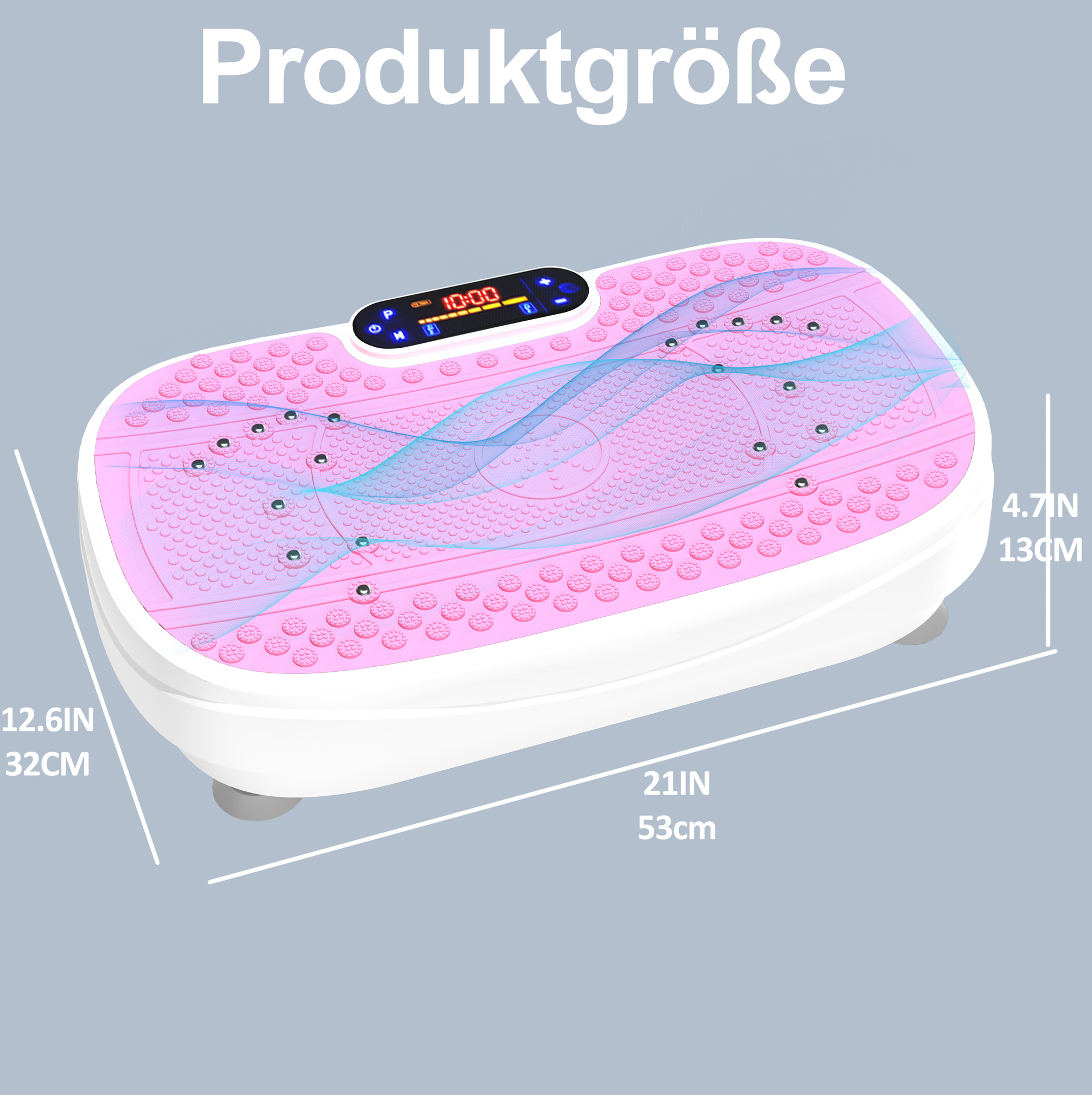 Fitness-vibrationsplatte Mit Widerstandsbändern, Geschwindigkeit 1–120, Rosa, Okmyhome