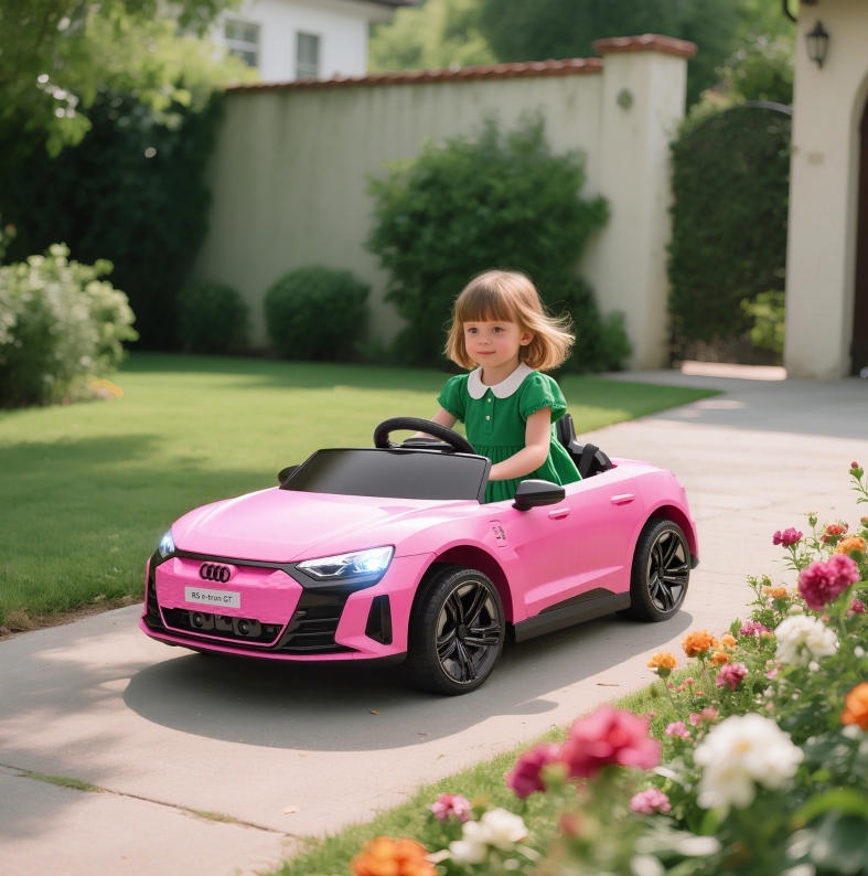 Audi Rs E-tron Gt Kinder-elektroauto 12 V, 2,4-ghz-fb, 2 Motoren, Rosa