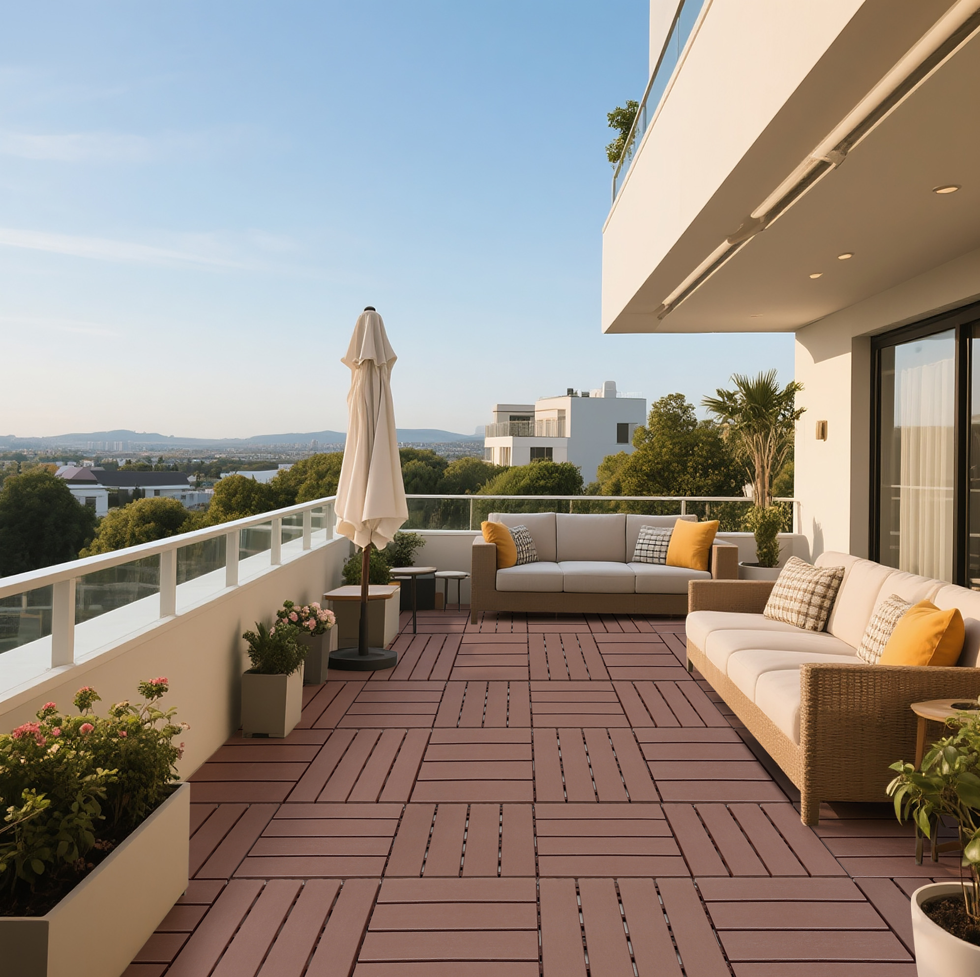 Terrassenfliesen 44er-set 30,5 X 30,5 X 2 Cm Aus Polypropylen, Braun Okmyhome