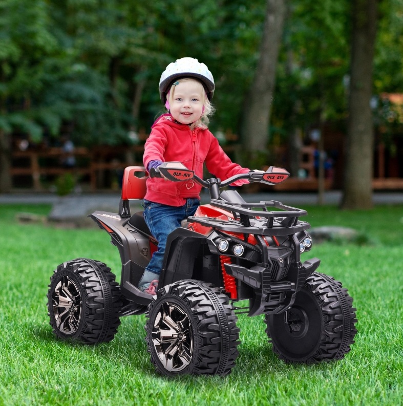 Elektrisches Kinder-quad 3–8 Km/h, 45 Min. Laufzeit, Led, Usb/tf, Rot Okmyhome