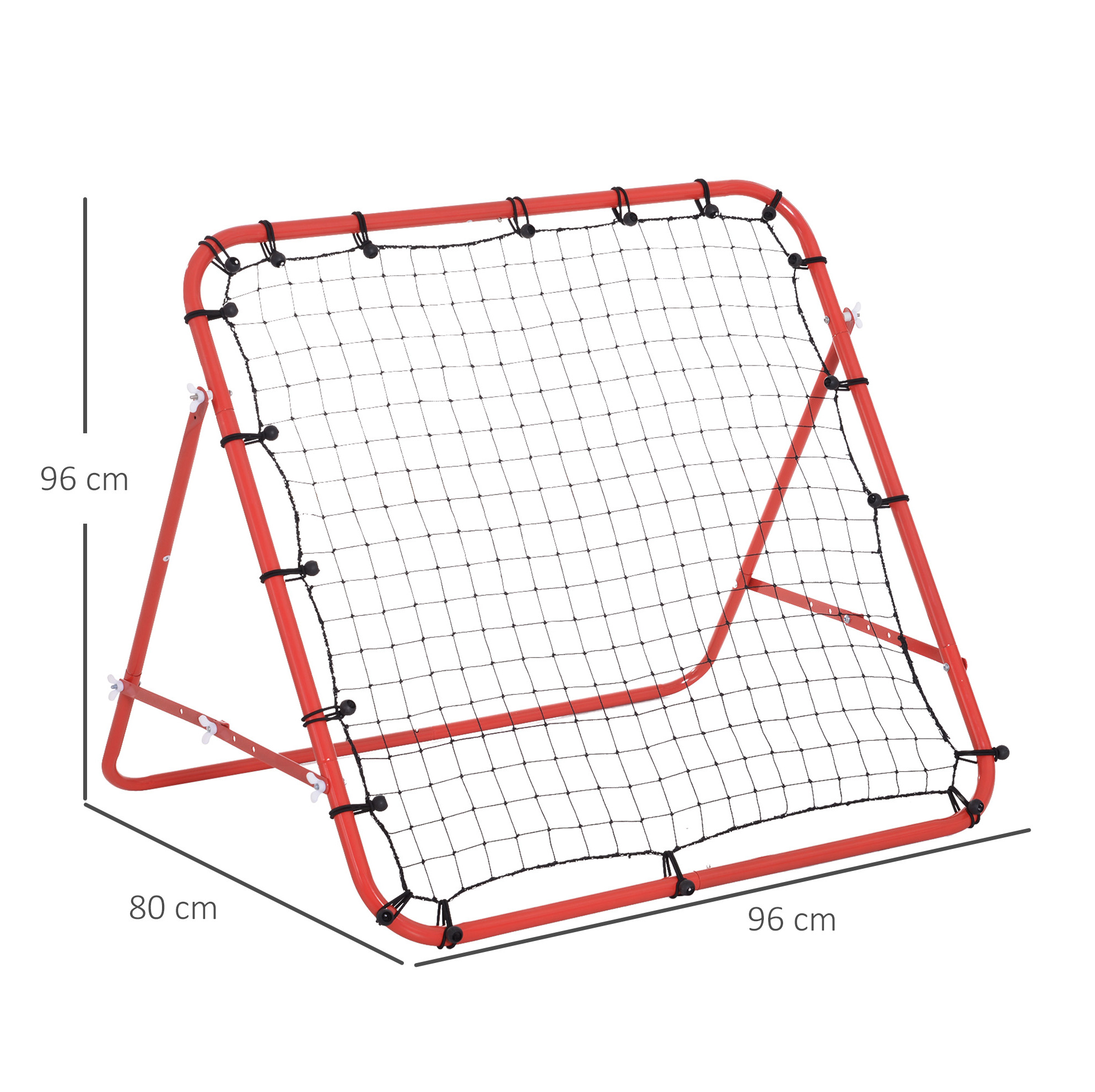 Fußball-rebounder 96 X 80 X 96 Cm, Verstellbarer Winkel, Rot Und Schwarz Okmyhome