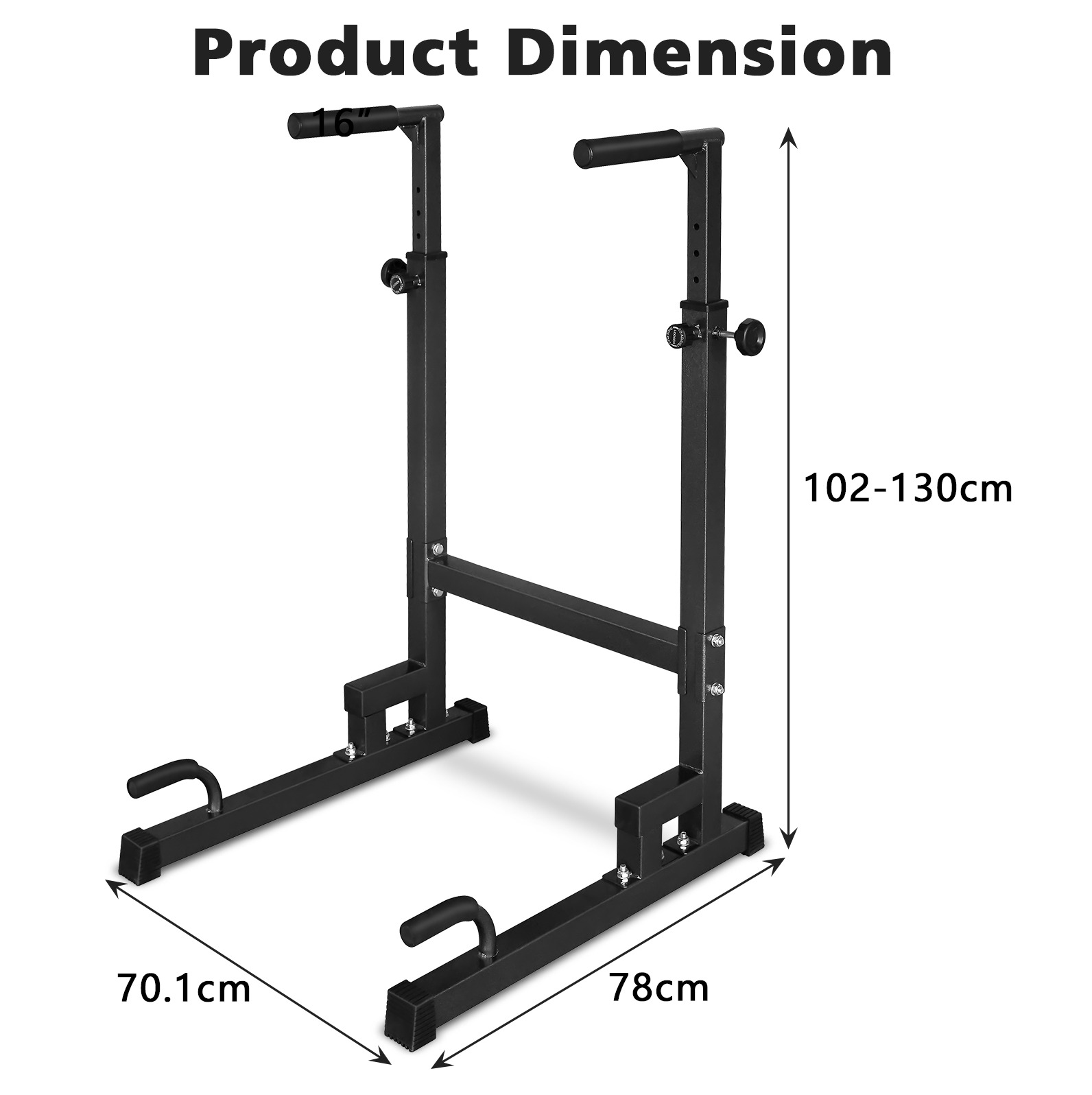 Dip-station Höhenverstellbar Mit Liegestützstange, Aus Eisen, Schwarz Okmyhome
