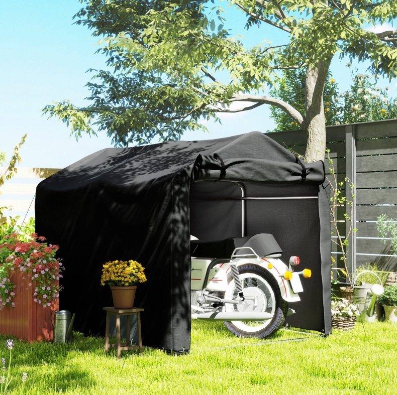 Wasserdichter Gartenschuppen 220 X 157 X 165 Cm Schwarz Okmyhome