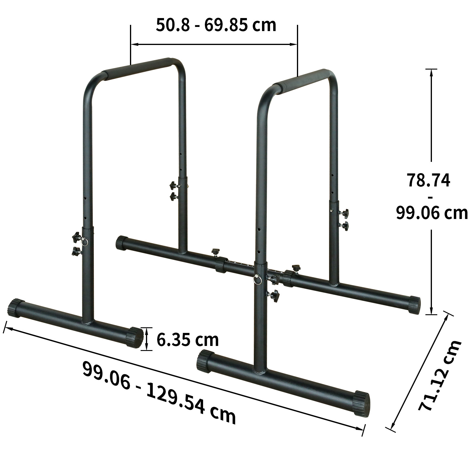 Verstellbare Dip-station, Höhe 78,74–99,06 Cm, Max. 249 Kg, Schwarz Okmyhome
