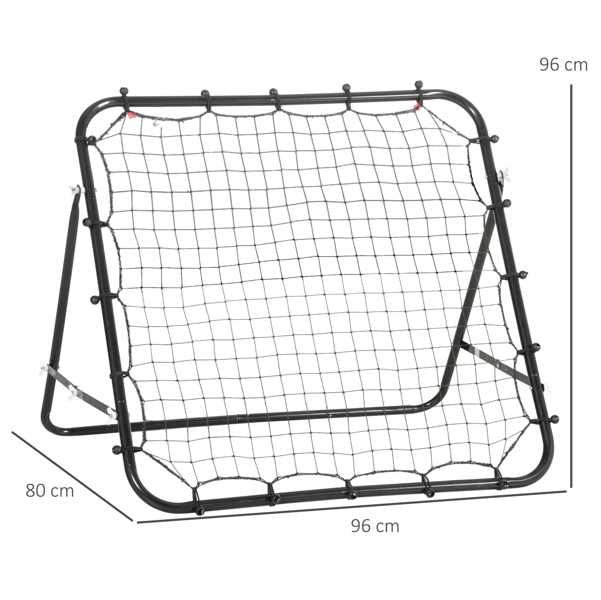 Fußball-rebounder 96 X 80 X 96 Cm Aus Metall Und Pe, Schwarz, Okmyhome
