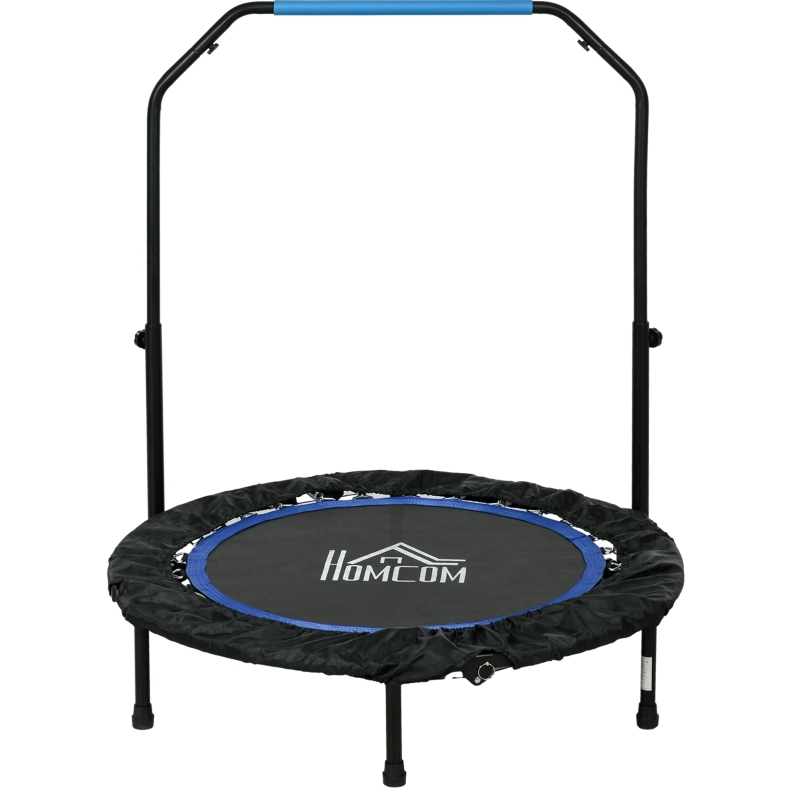 Klappbares Fitness-trampolin Mit Verstellbarem Griff, Ø102 Cm, 100 Kg, Schwarz/blau Okmyhome