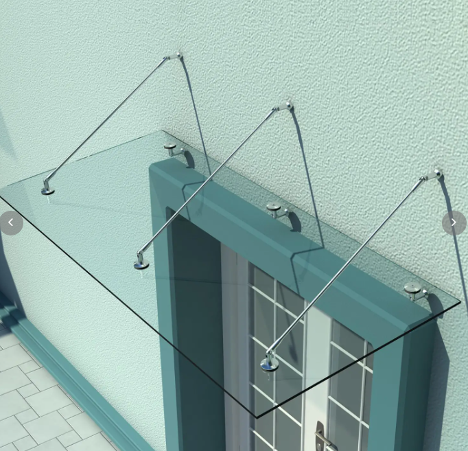 Türvordach Aus Gehärtetem Glas 200 X 90 Cm Transparent Mit Halterung Aus Edelstahl 304 Okmyhome