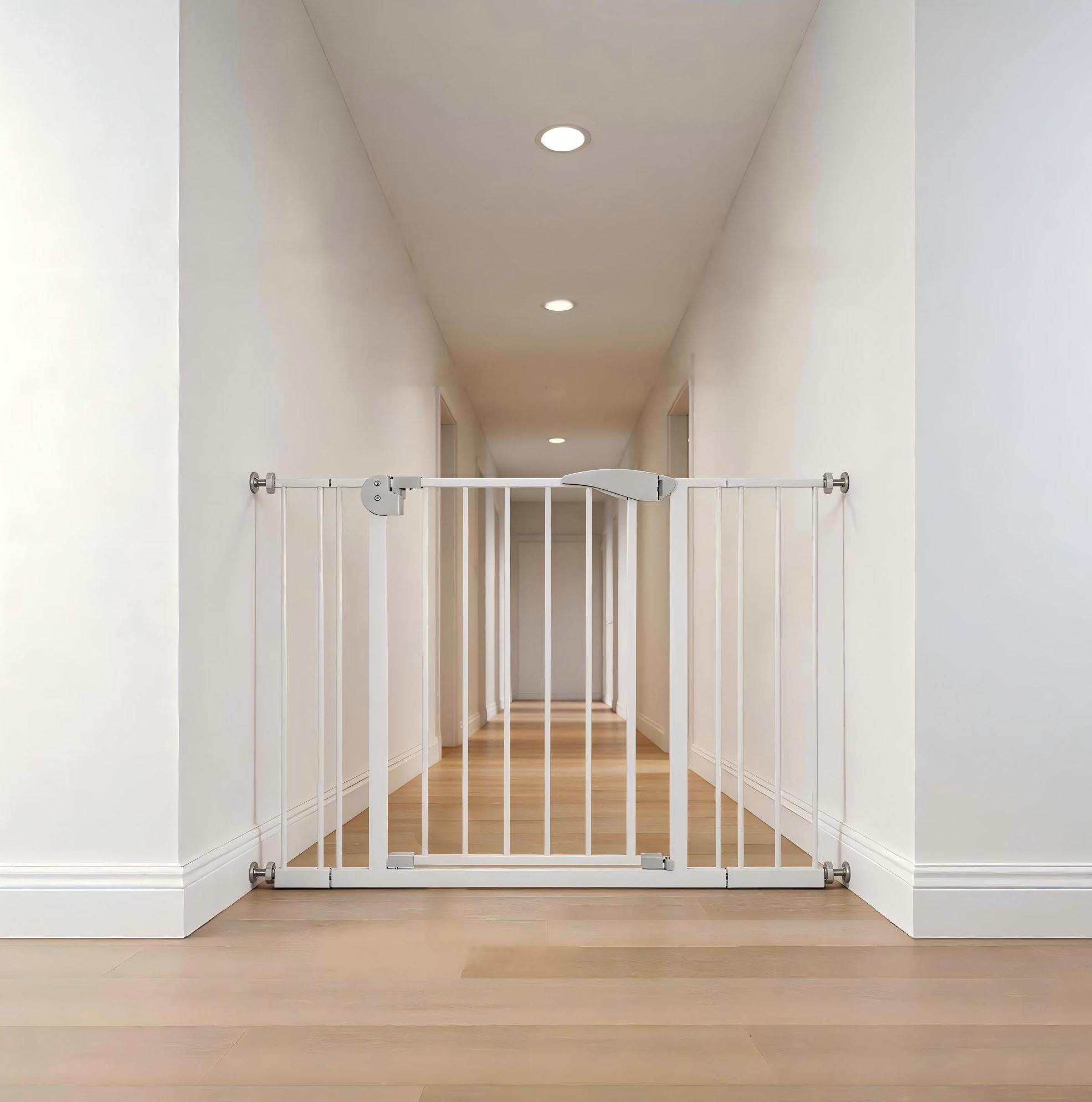 Ausziehbares Sicherheitsgitter 75-115 Cm, 76 Cm, Weiß, Ohne Bohren, Okmyhome