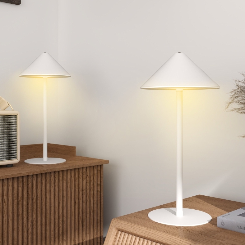 2er-set Tischlampe, 3 Lichtfarben, Usb A+c Aufladbar, Touch, Metall Weiß Okmyhome