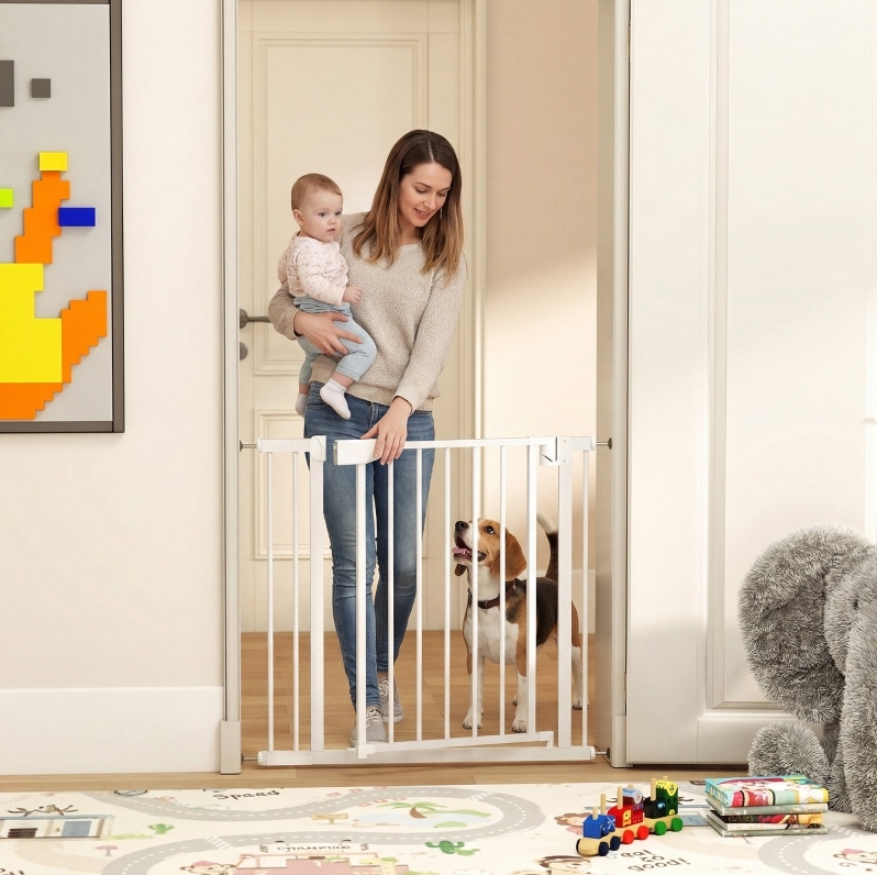 Sicherheitsgitter Ohne Bohren, Selbstschließend, 76 Bis 89 Cm X 76 Cm, Weiß Okmyhome