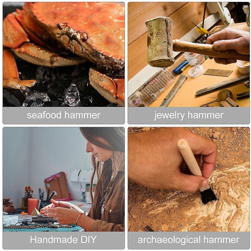 Set Aus 12 Naturholz-hammern Zum Knacken Von Krabben, Hummern Und Anderen Meeresfrüchten.